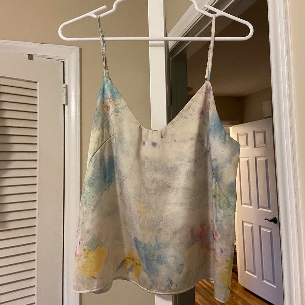 Silk tie-dye tank top